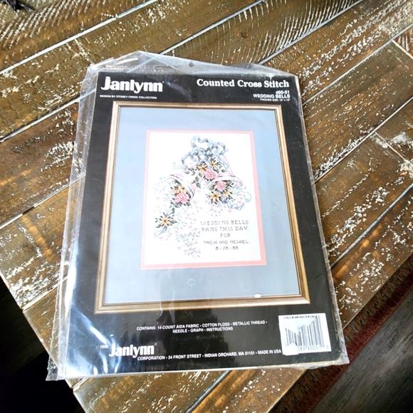 Vintage Wedding Bells Cross Stitch Kit!  Janlynn # 80-51! New in Package! - Picture 1 of 2